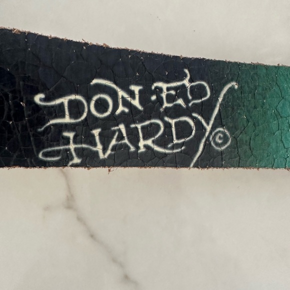 Ed Hardy Black Belt with Colorful Graphics Vintage - Picture 13 of 16